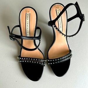 Zara Trafaluc Black Studded Heel Size 37